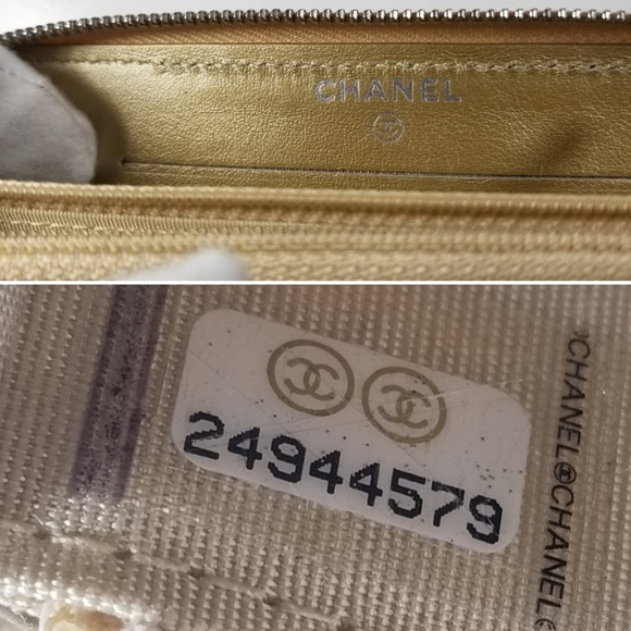 Chanel Metallic Gold Star Embossed Lambskin Medium Zip Around Wallet - Picture 6 of 16